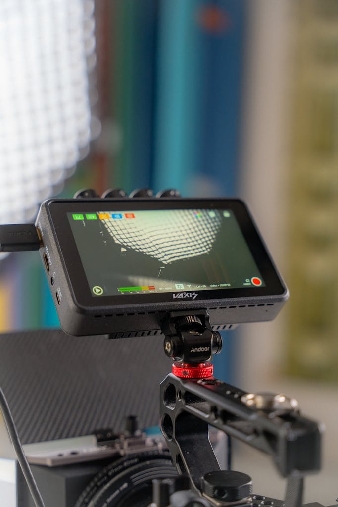 A small camera mounted on a tripod