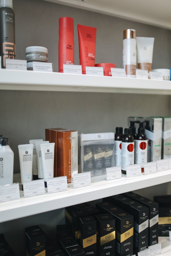 Skincare Products on Store Shelves