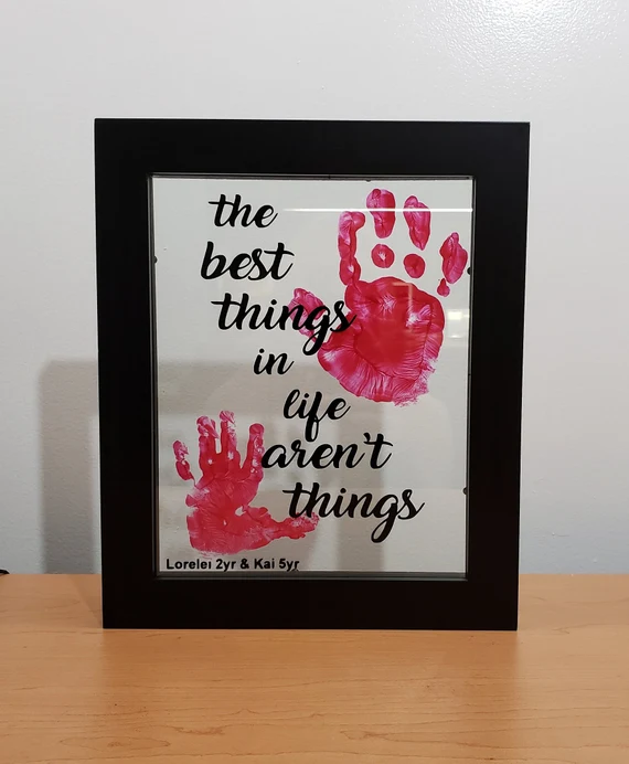 handprint kit for baby with text - the best things in life aren't things