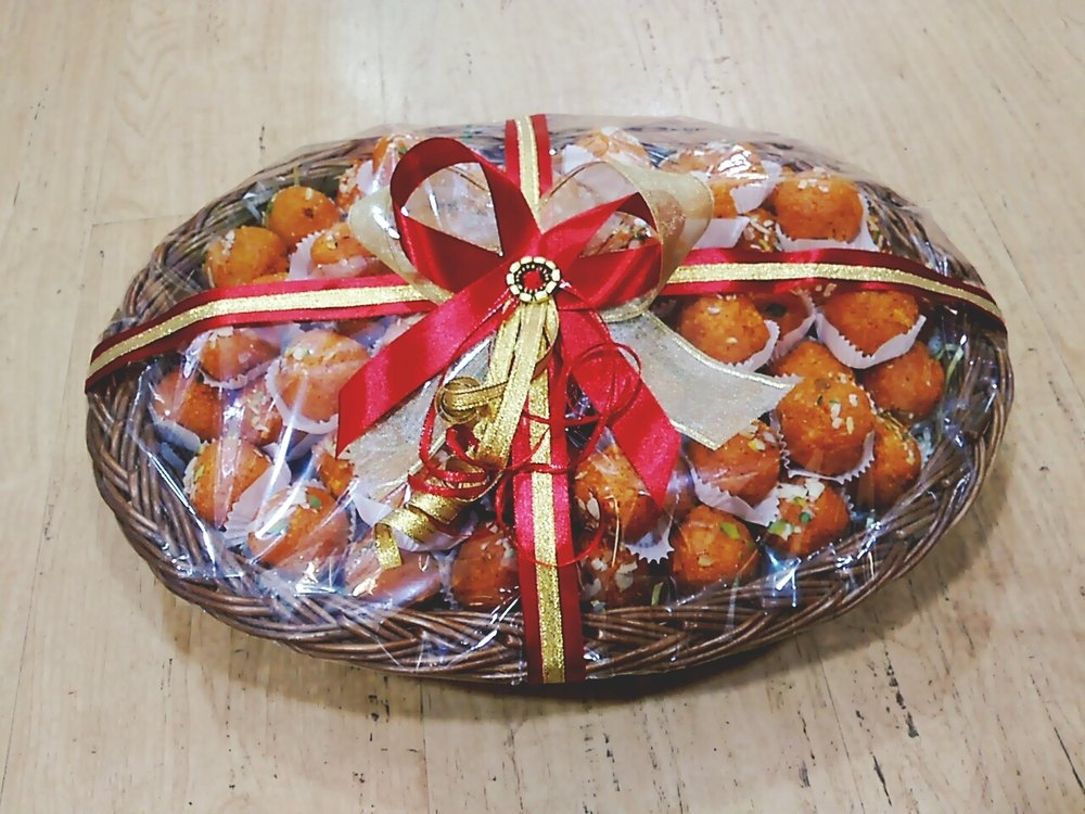 sweets wrapped inside a basket