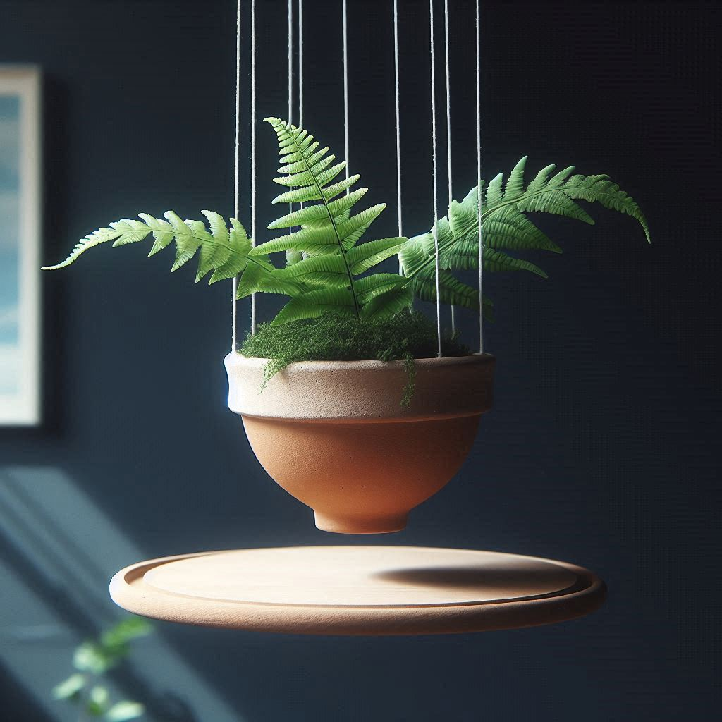 a levitating plant pot