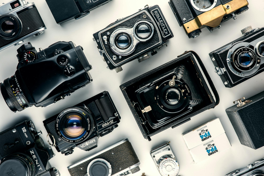 a bunch of cameras