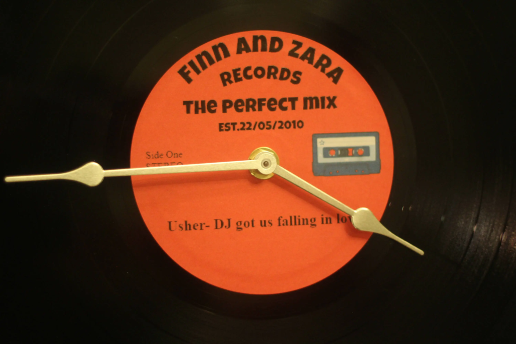 Upcycled Record Clock with Song of Your First Dance