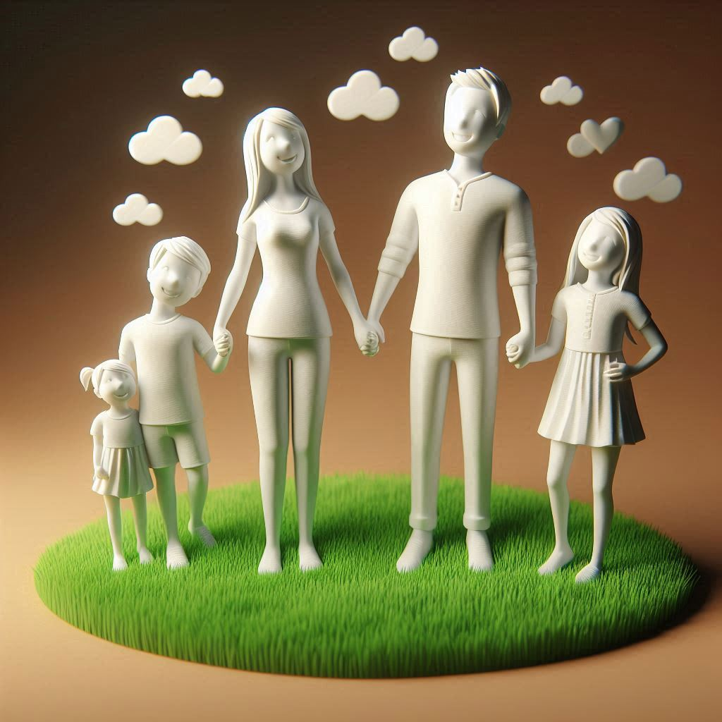 Custom 3D-Printed Family Sculpture