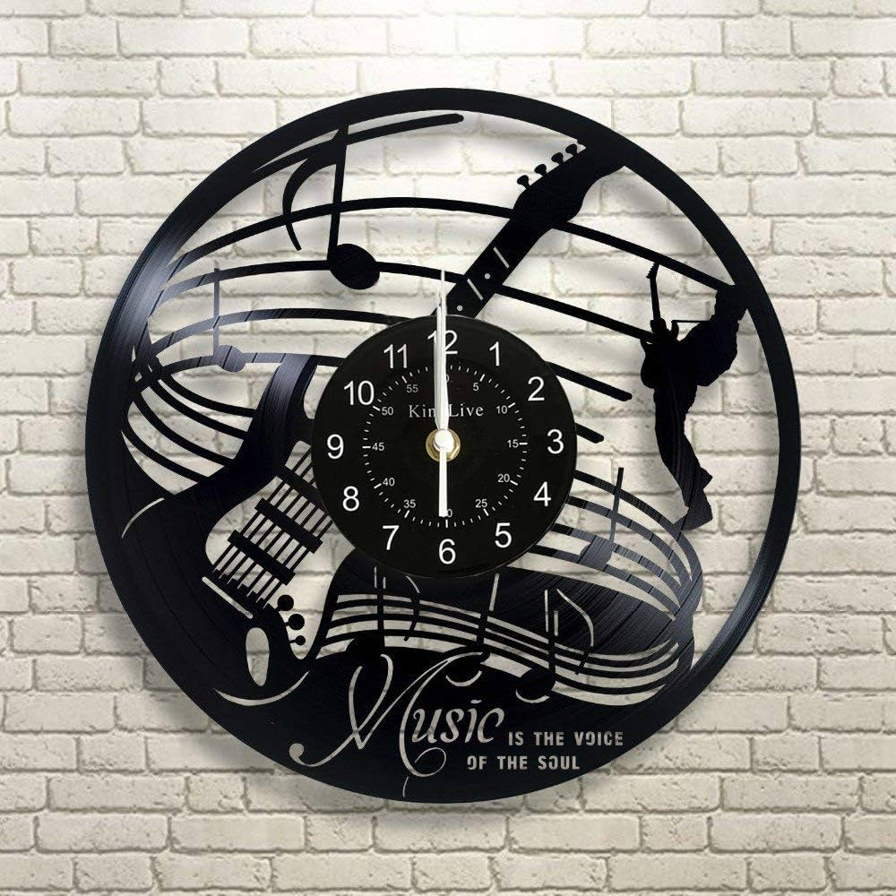 Upcycled Record Clock with His Favorite Band