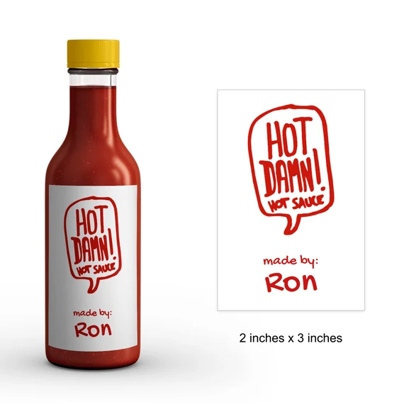 hot sauce with custom label