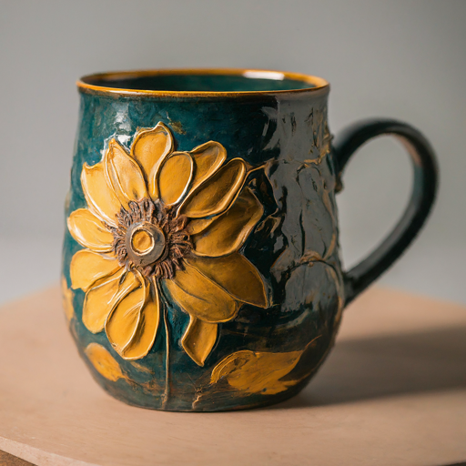 hand painted ceramic mug

