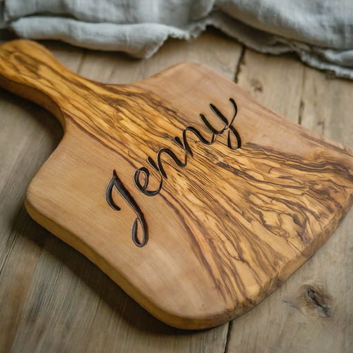 cutting board with name Jenny engraved on it