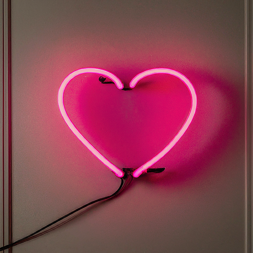 custom neon sign of a heart