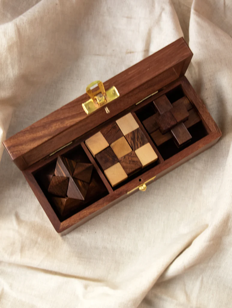 handcrafted wooden puzzle