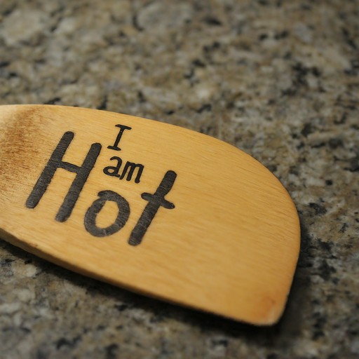 a spatula with I'M Hot Written on It