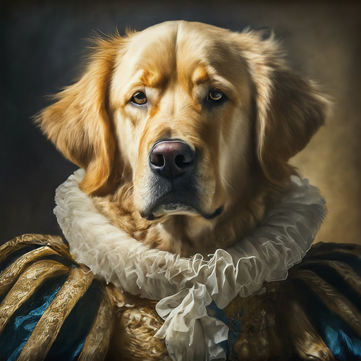 a Dog Portrait in a Renaissance Style

